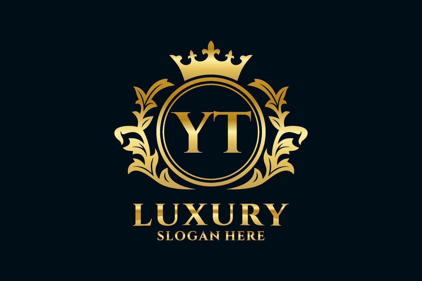 Initial YT Letter Royal Luxury Logo template in vector art for luxurious branding projects and other vector illustration.