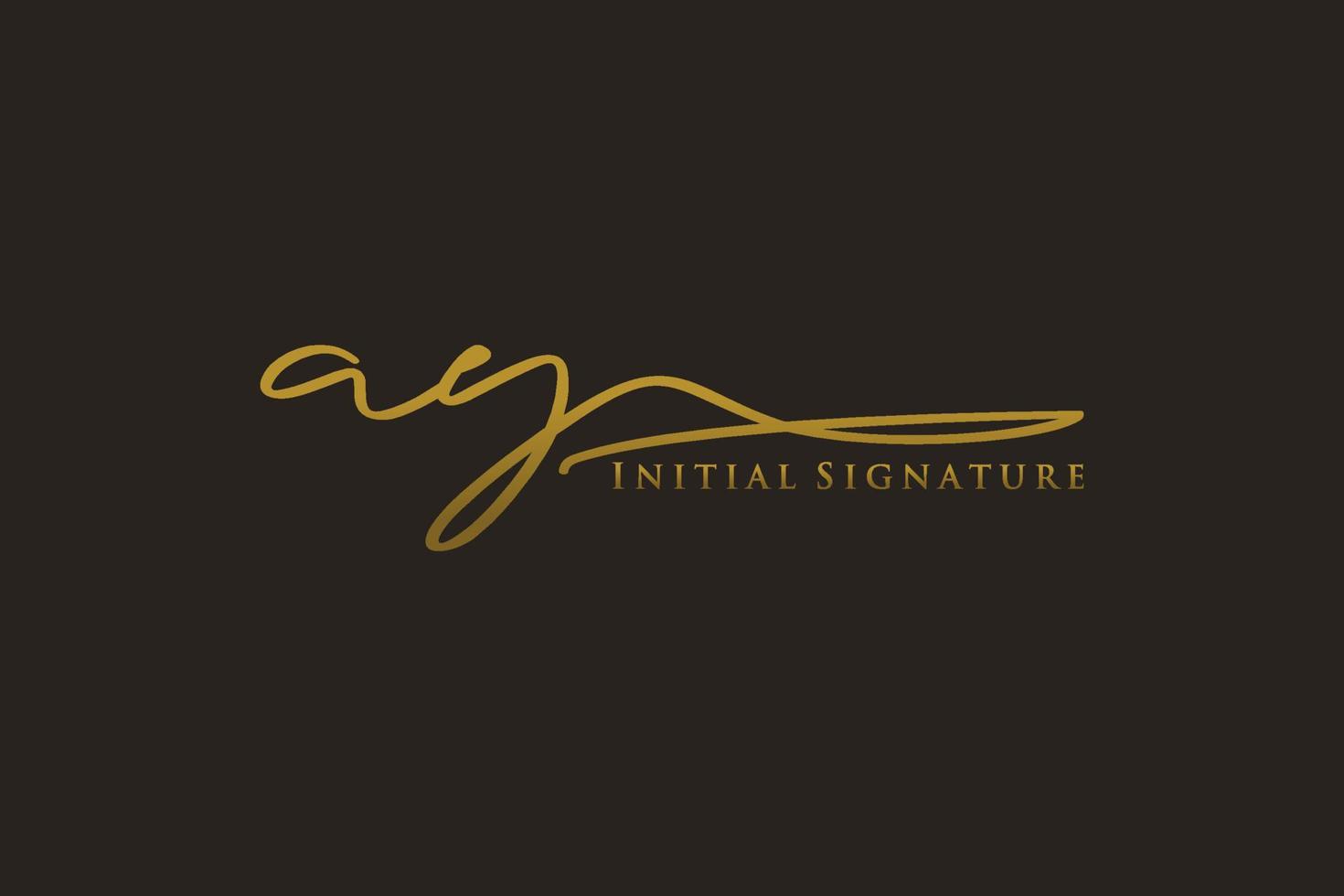 Initial AY Letter Signature Logo Template elegant design logo. Hand