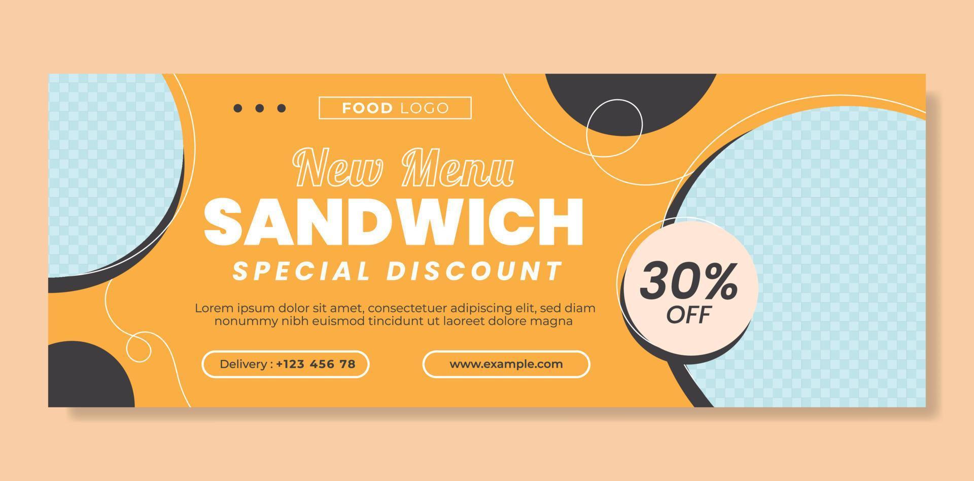 Special Discount Food Banner Design Yellow Background vector