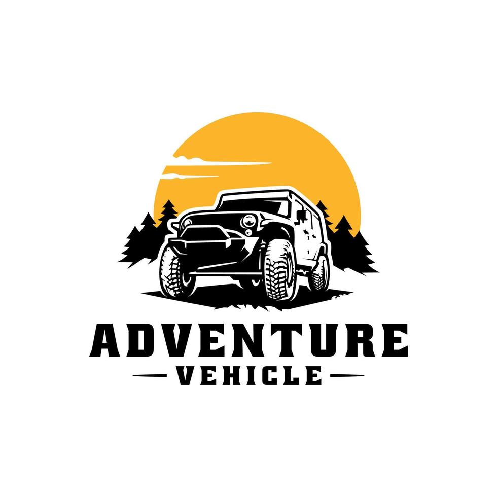 0offroad aventura suv coche ilustración logo vector