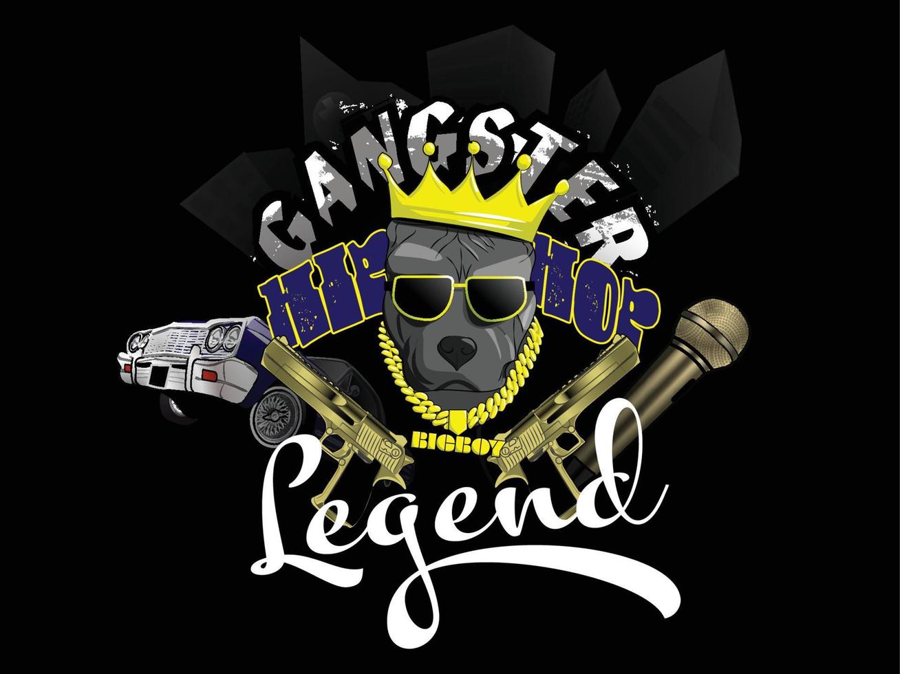 Artwork hip hop shirt vector