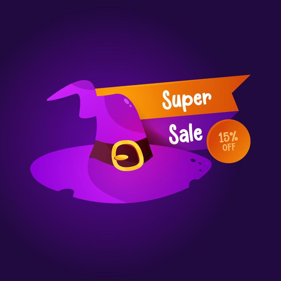 banner de súper venta de halloween vector