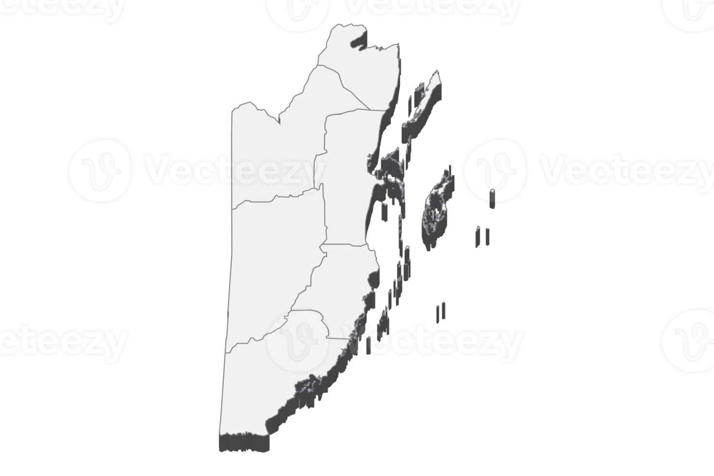 ilustração do mapa 3D de belize png