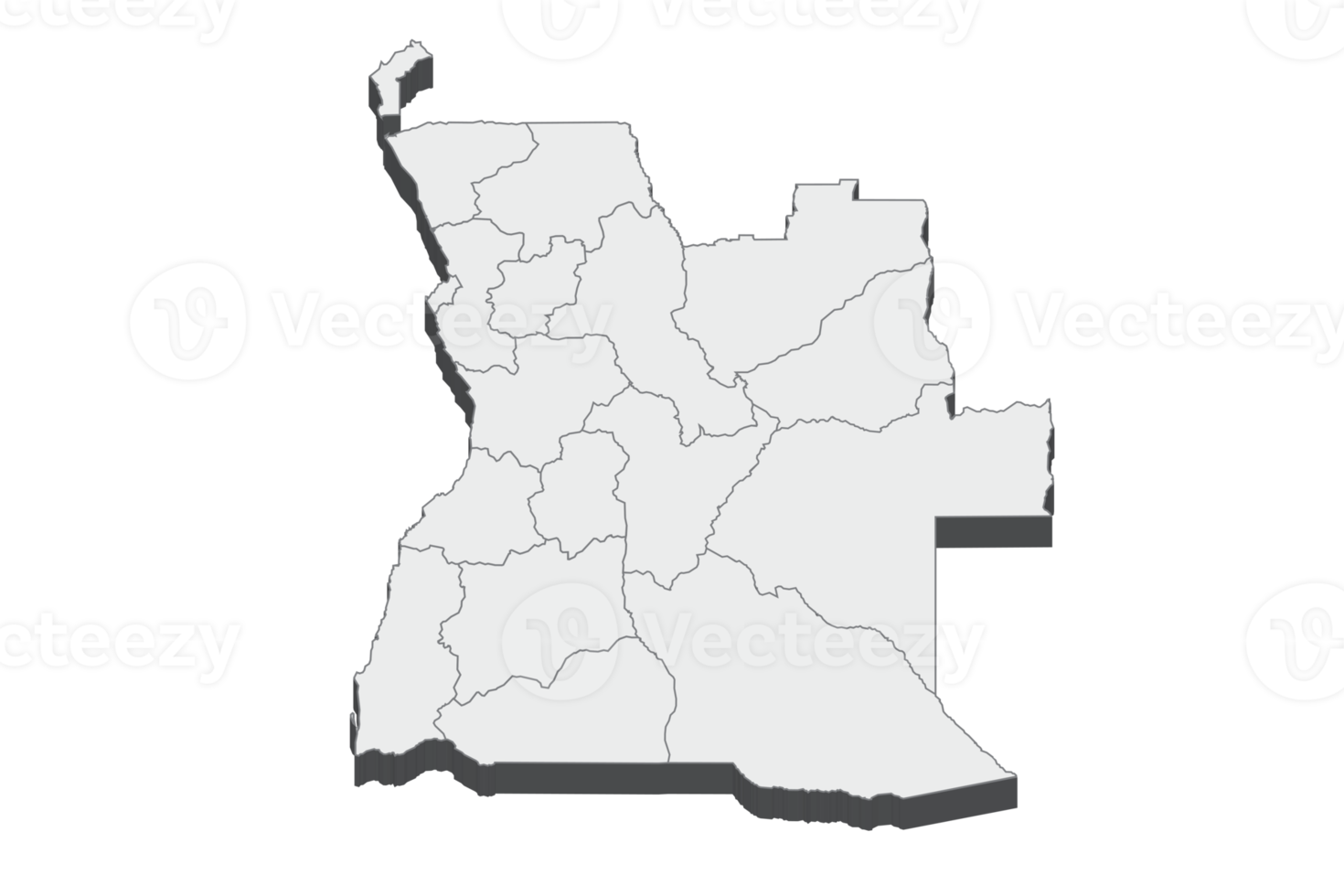 3D map illustration of Angola png