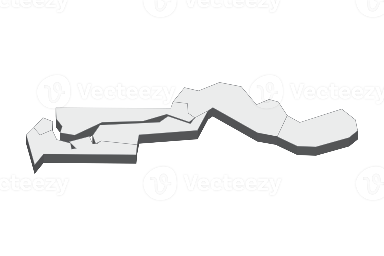Ilustración de mapa 3D de Gambia png