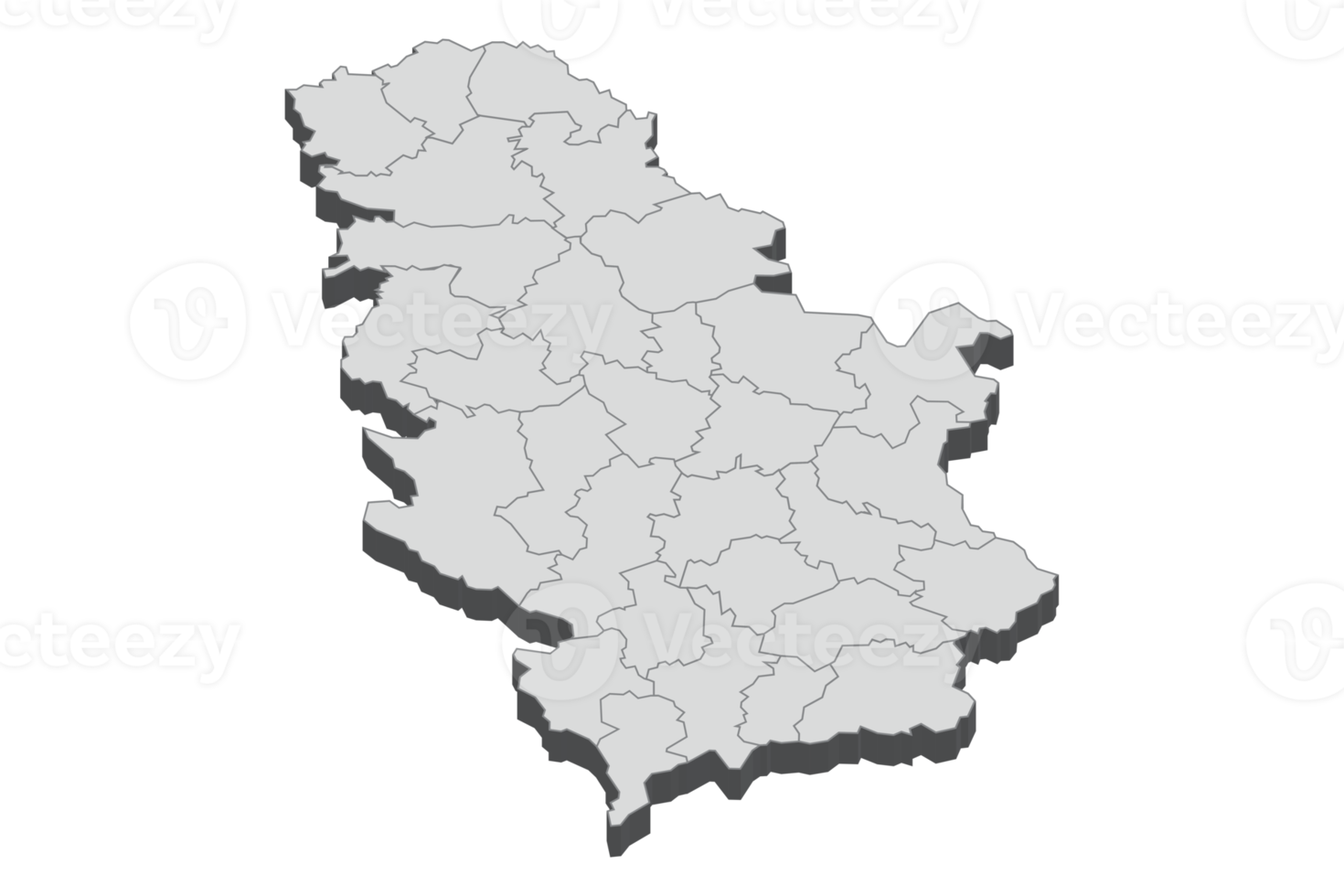 Ilustración de mapa 3d de serbia png
