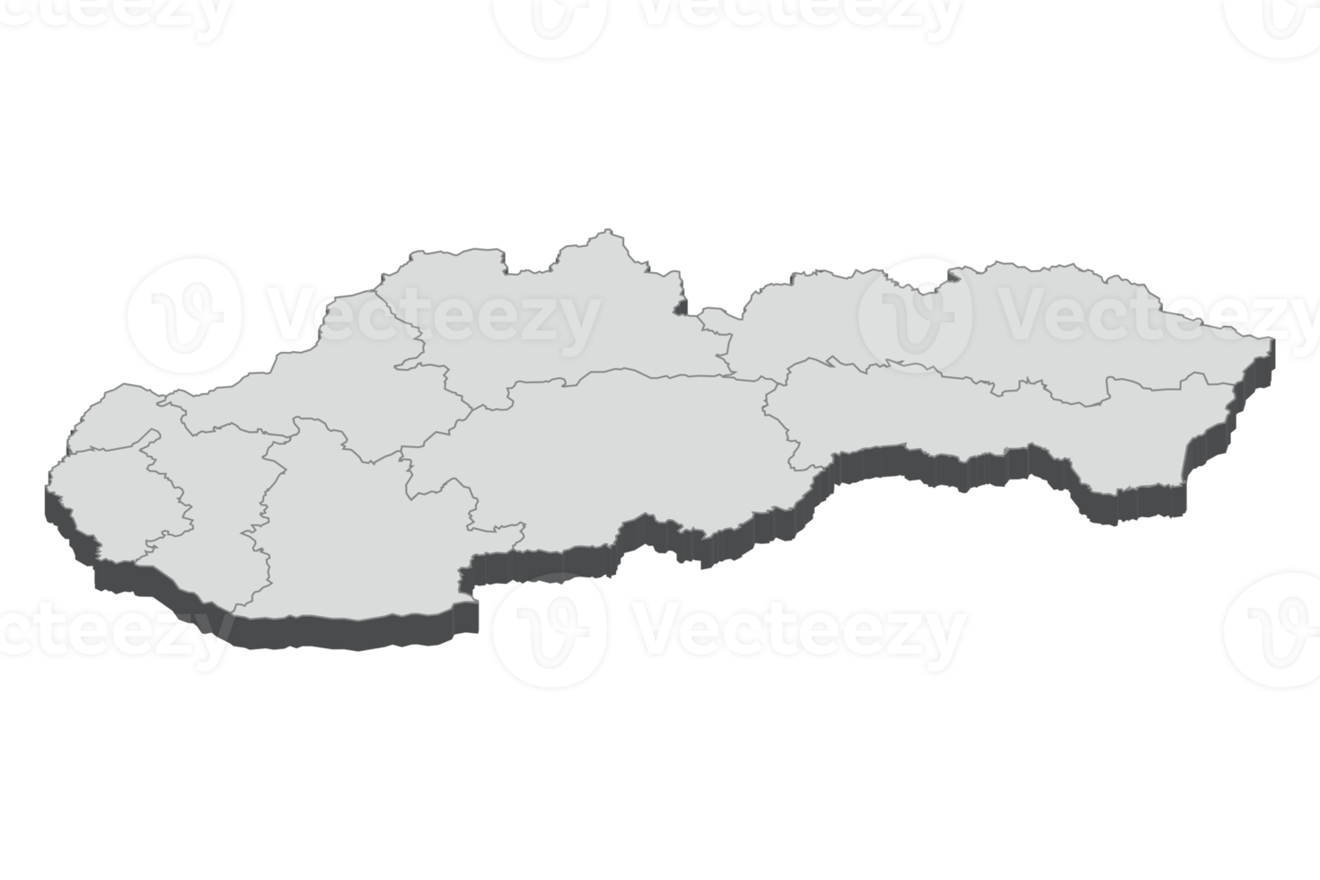 3D map illustration of Slovakia png