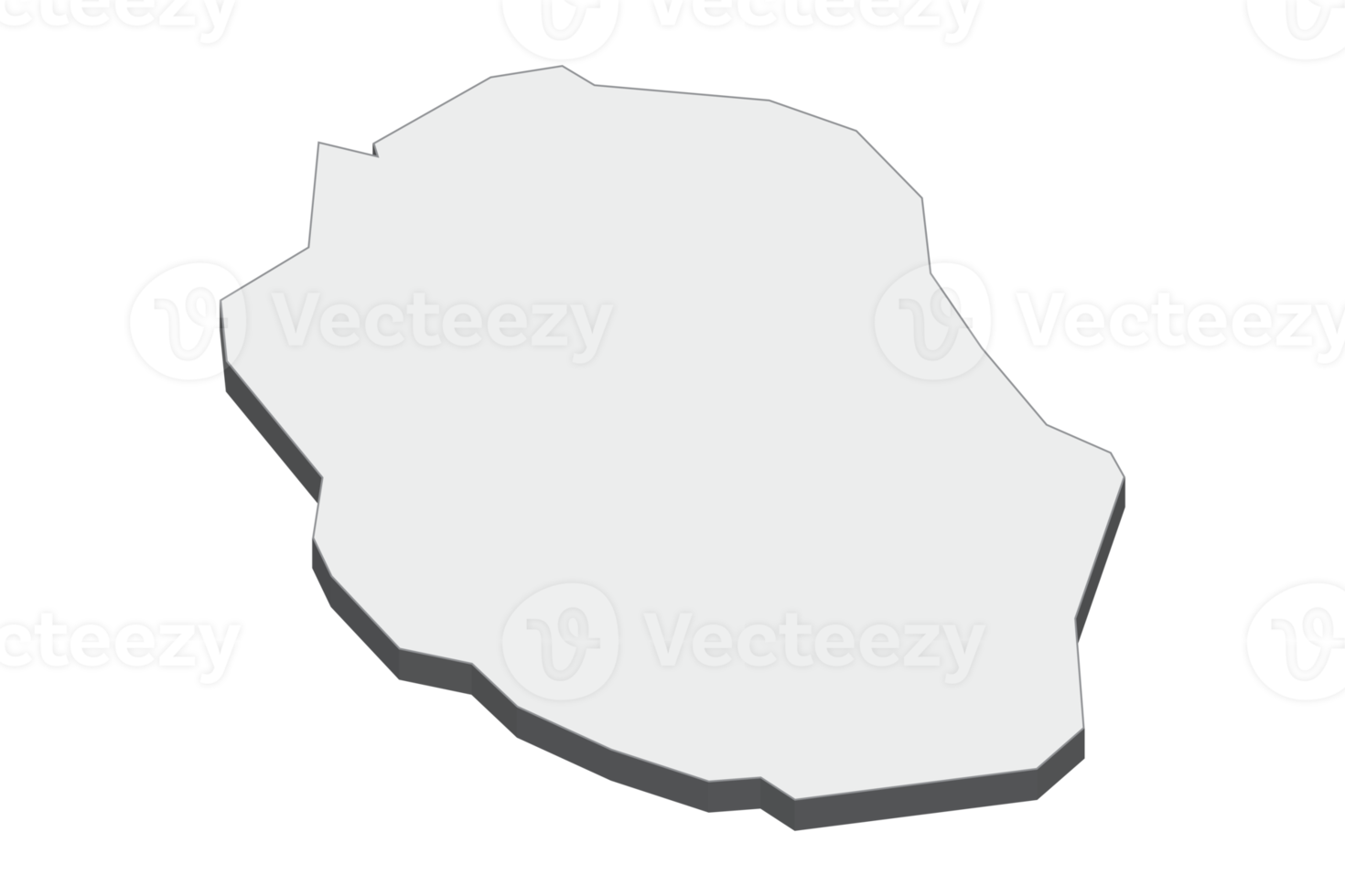 3D map illustration of Reunion png