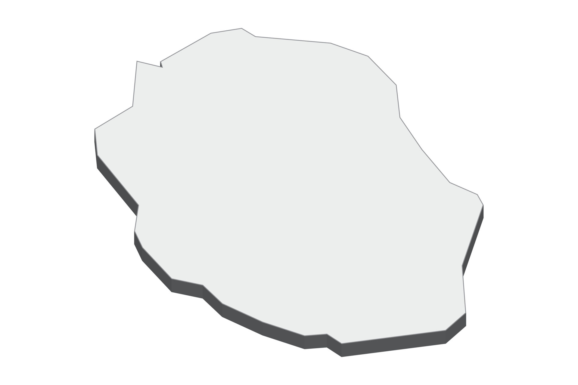 3D map illustration of Reunion 12031223 PNG