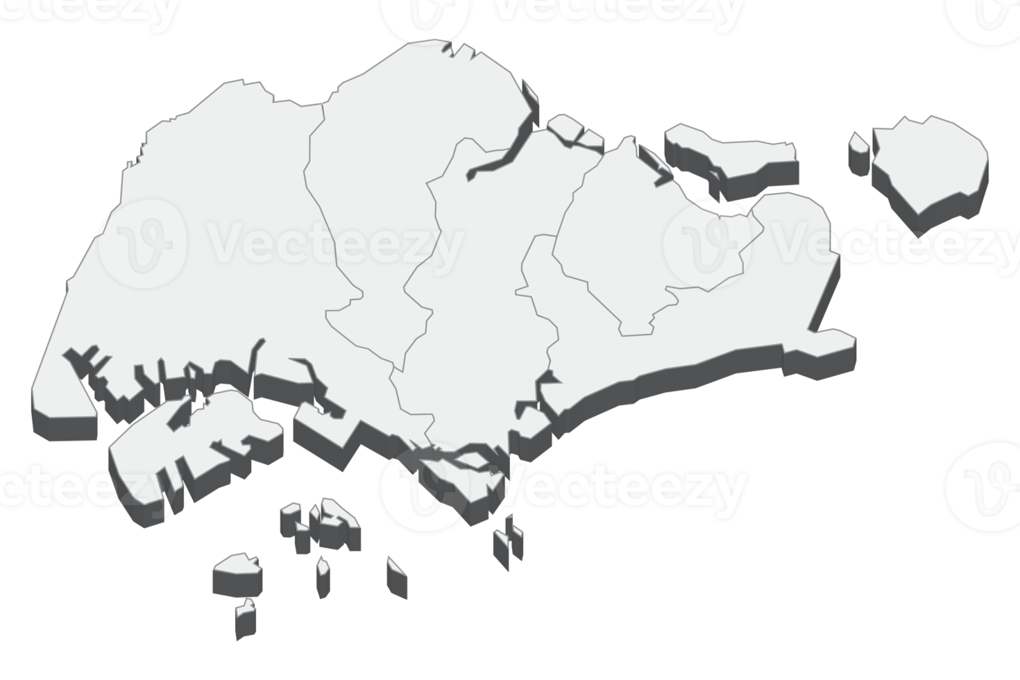 Ilustración de mapa 3D de Singapur png
