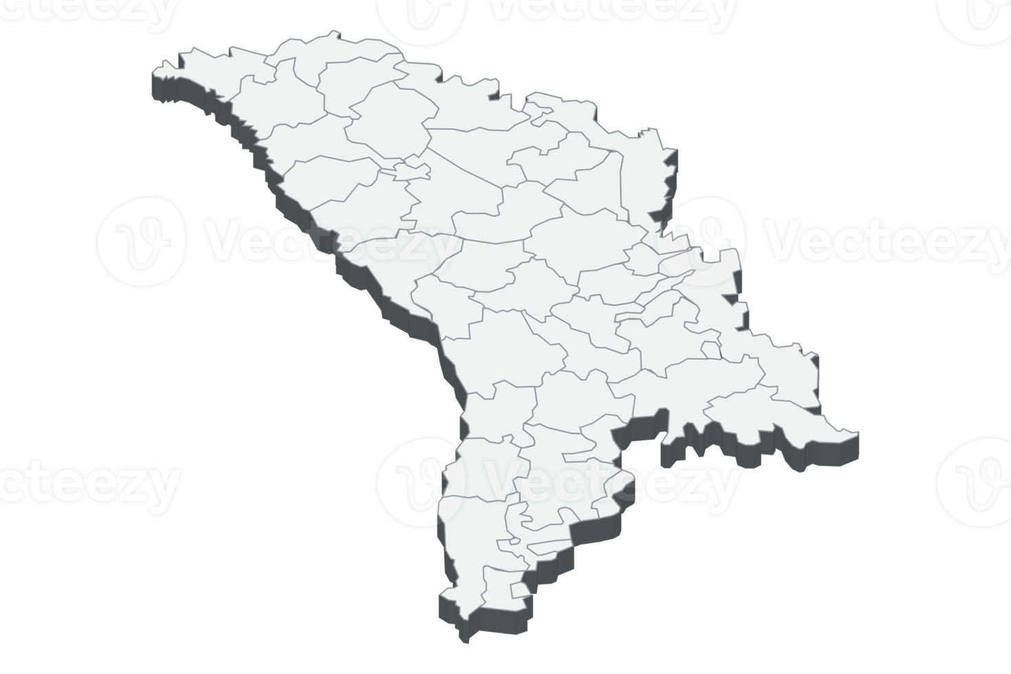 Ilustración de mapa 3d de moldavia png