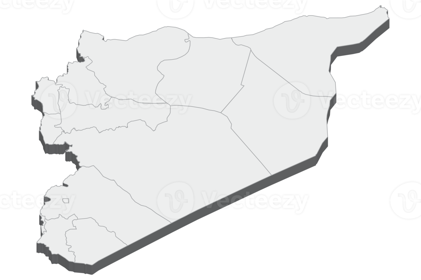 3D-kaartillustratie van syrië png
