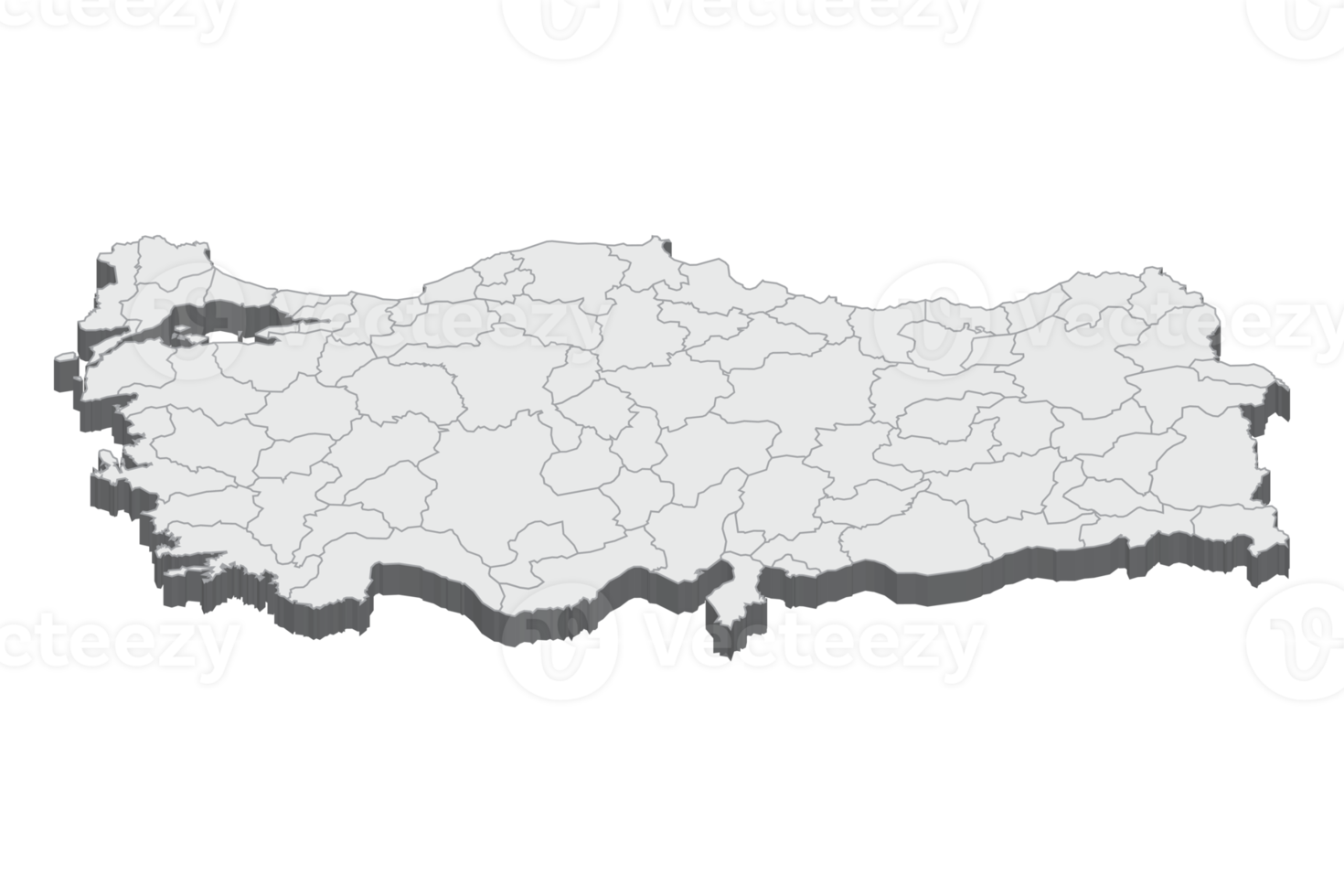 3D map illustration of Turkey png