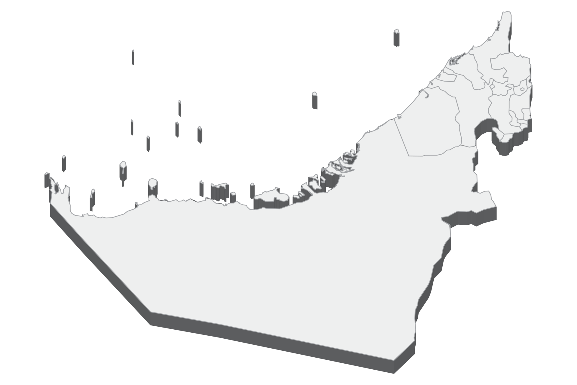 3D map illustration of United Arab Emirates 12031237 PNG