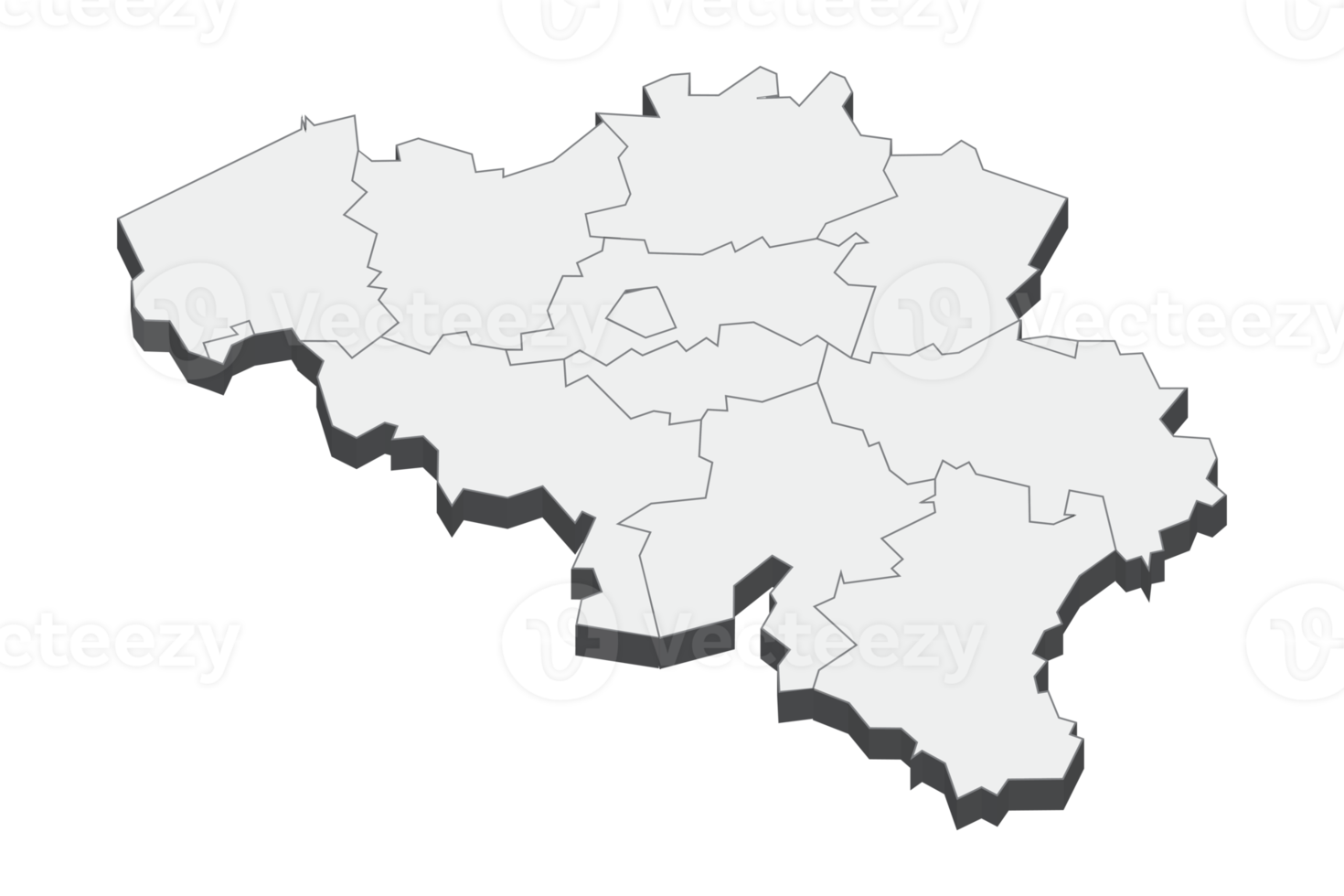 Ilustración de mapa 3D de Bélgica png