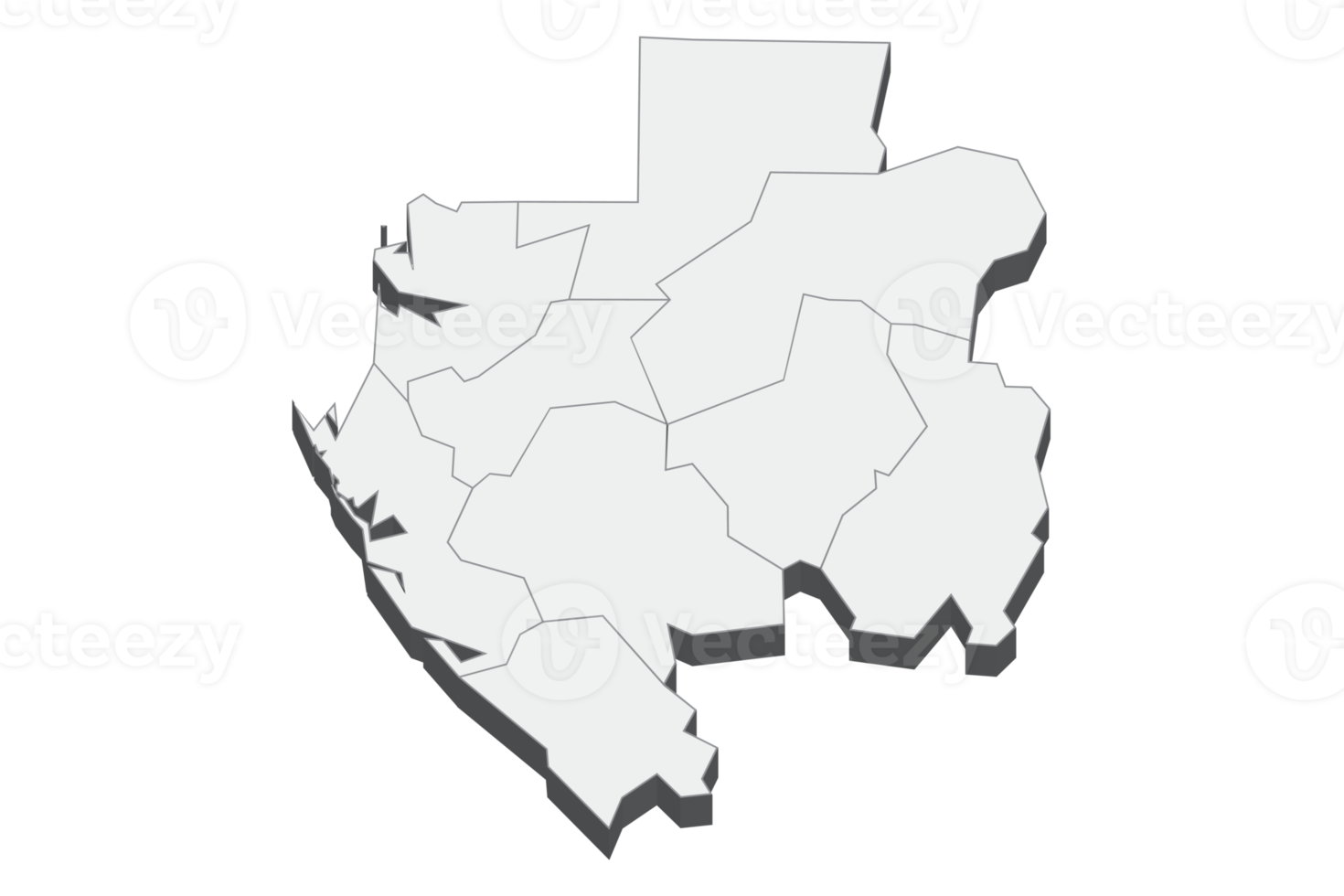 ilustração do mapa 3D do Gabão png