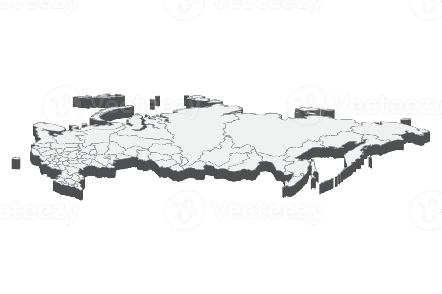 3D-Kartendarstellung von Russland png