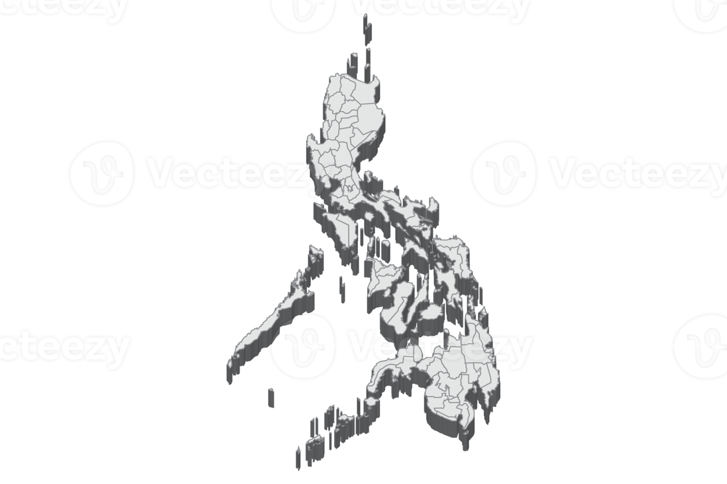 3D-kaartillustratie van filippijnen png