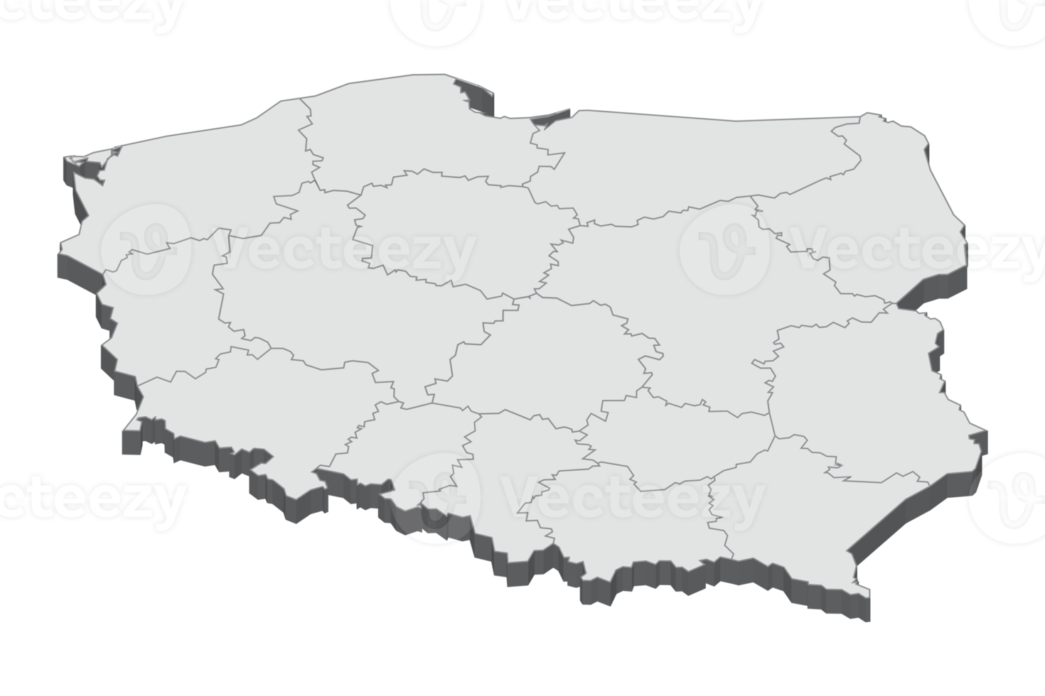 3D map illustration of Poland png