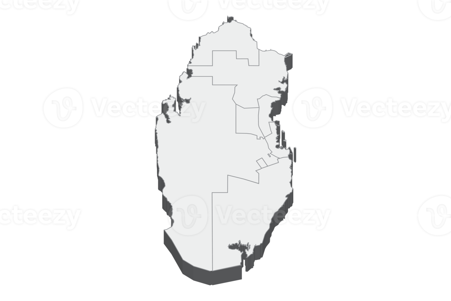 3D map illustration of Qatar png