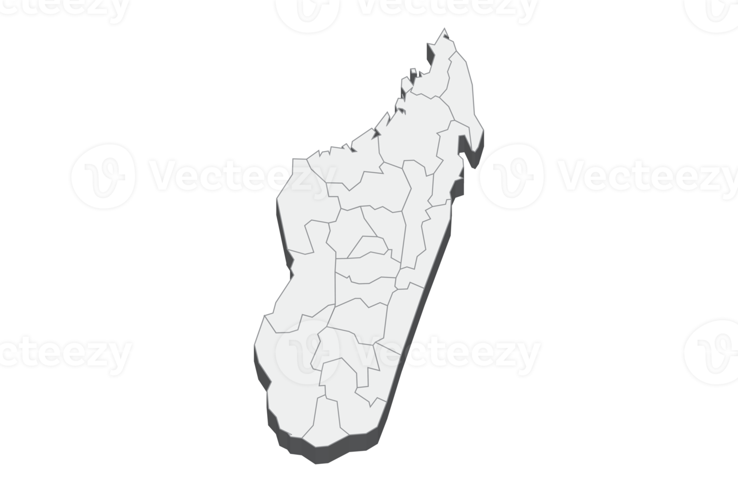 Ilustración de mapa 3d de madagascar png