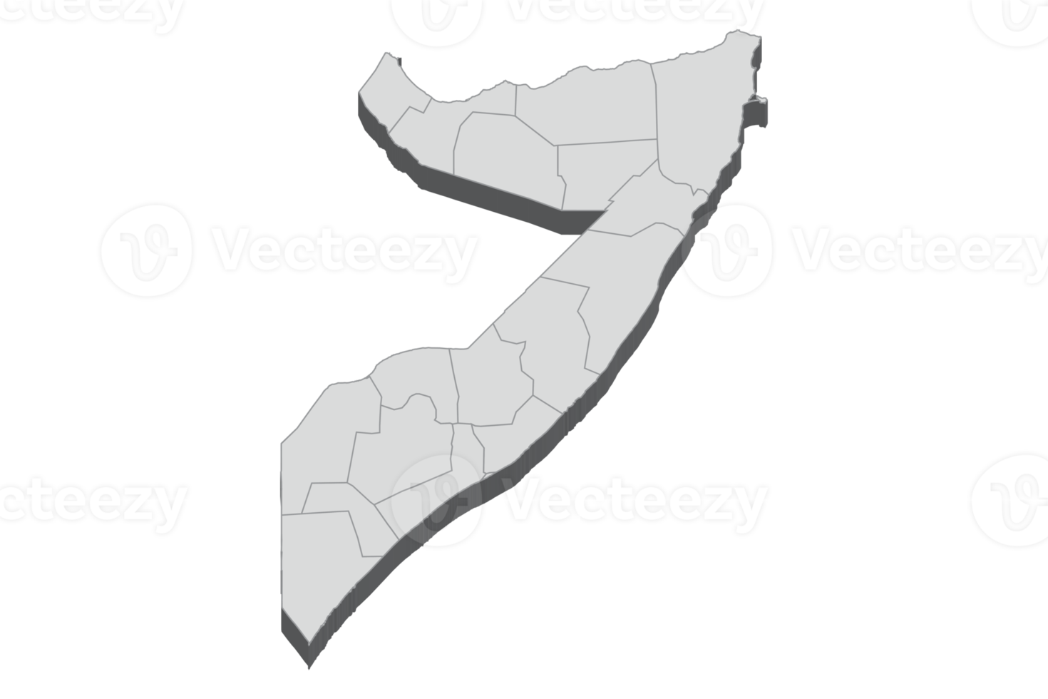 3D map illustration of Somalia png