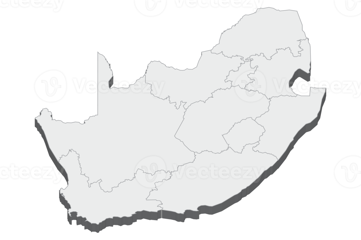 ilustração de mapa 3D da África do Sul png