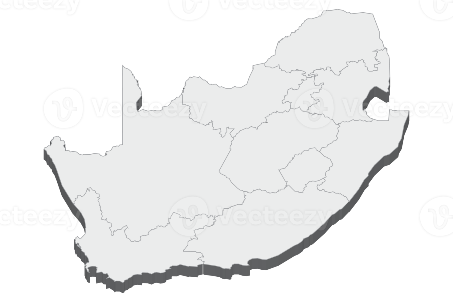 3D map illustration of South Africa png