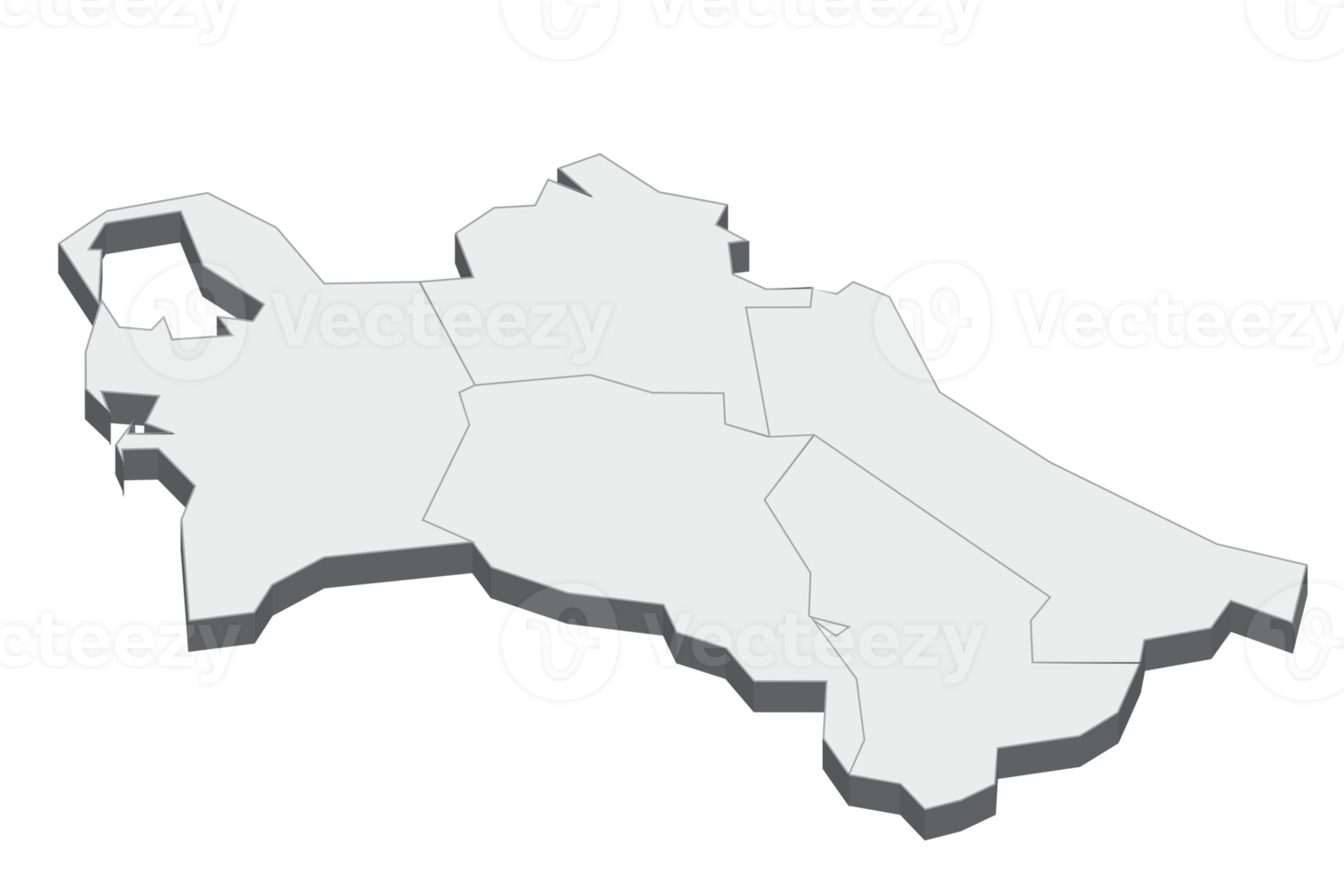 Ilustración de mapa 3d de turkmenistán png