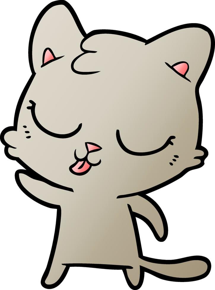 cartoon cat hissing vector