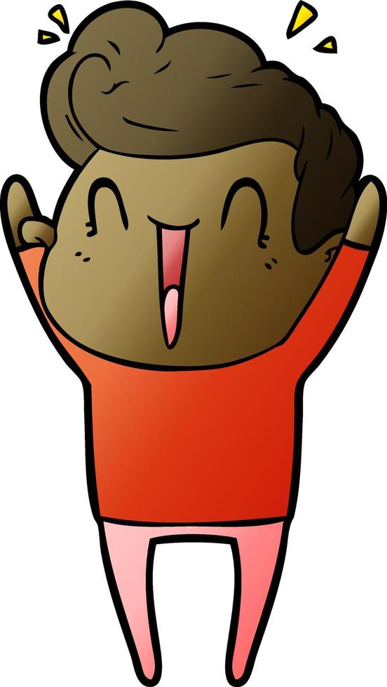 cartoon excited man vector