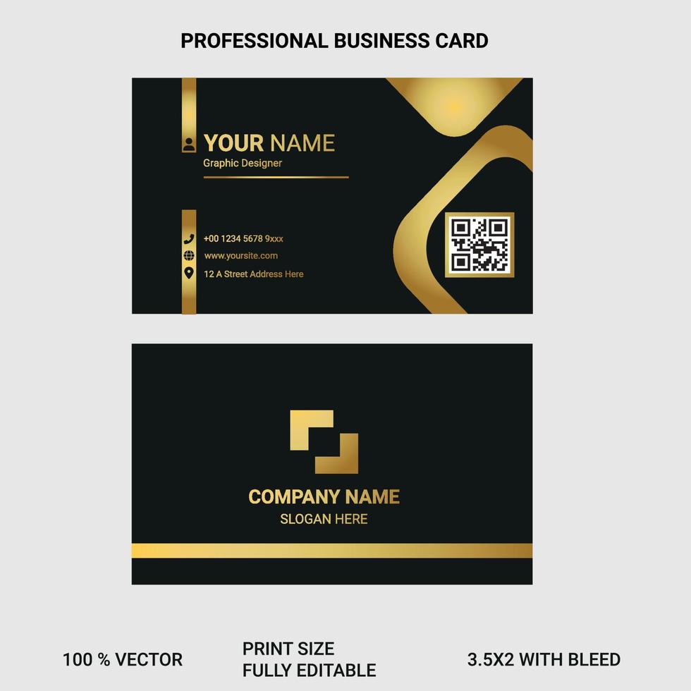 Professional business card for professional and personal use vector