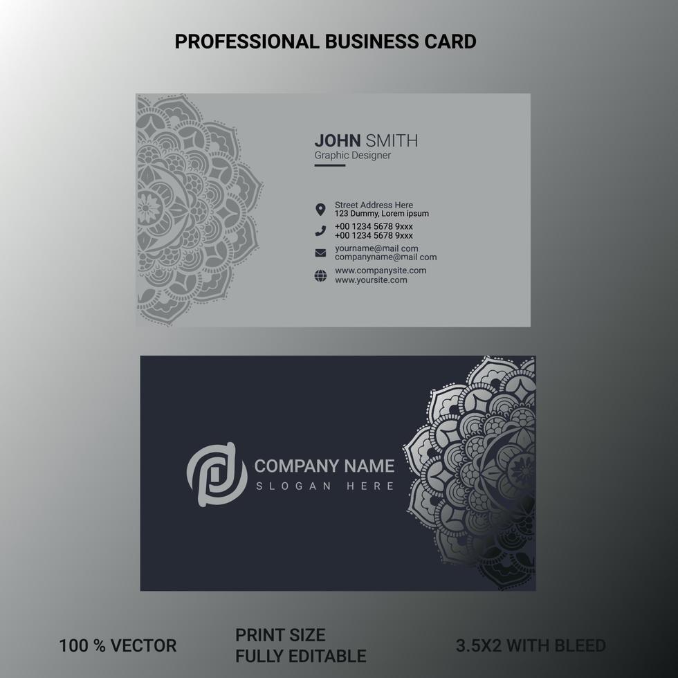 Professional business card for professional and personal use vector