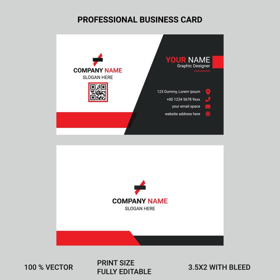 tarjeta de visita profesional para uso profesional y personal vector