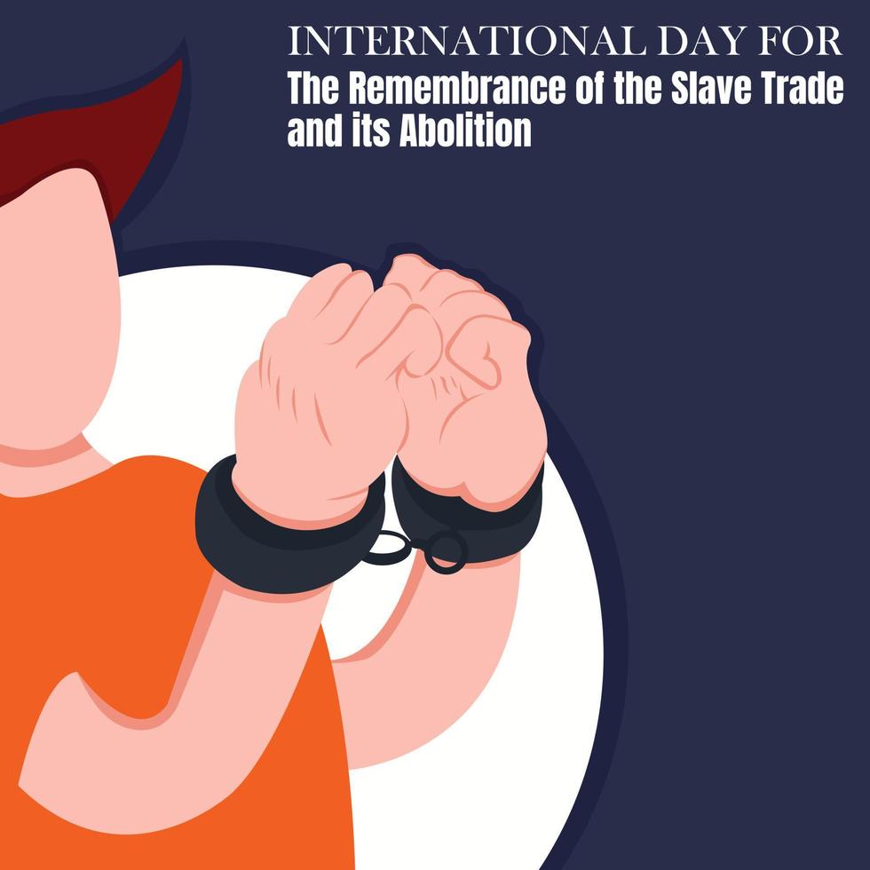 illustration vector graphic of a man handcuffed in chains, perfect for international day, celebrate, greeting card, etc.