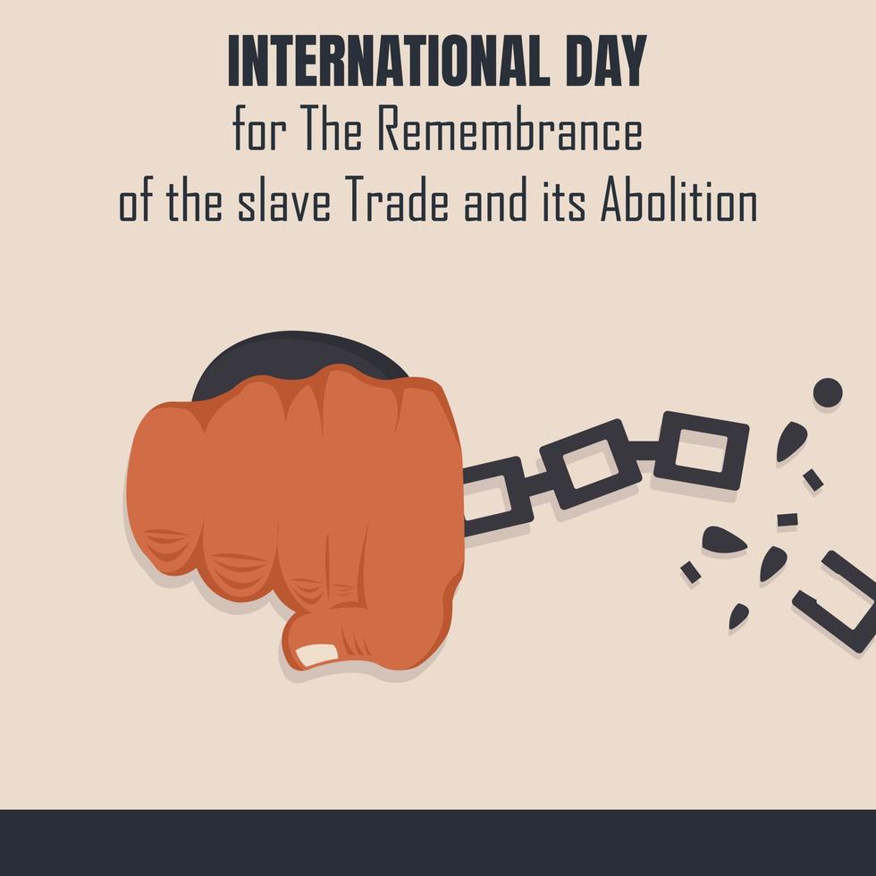 illustration vector graphic of hand shackled with chains loose, perfect for international day, celebrate, greeting card, etc.