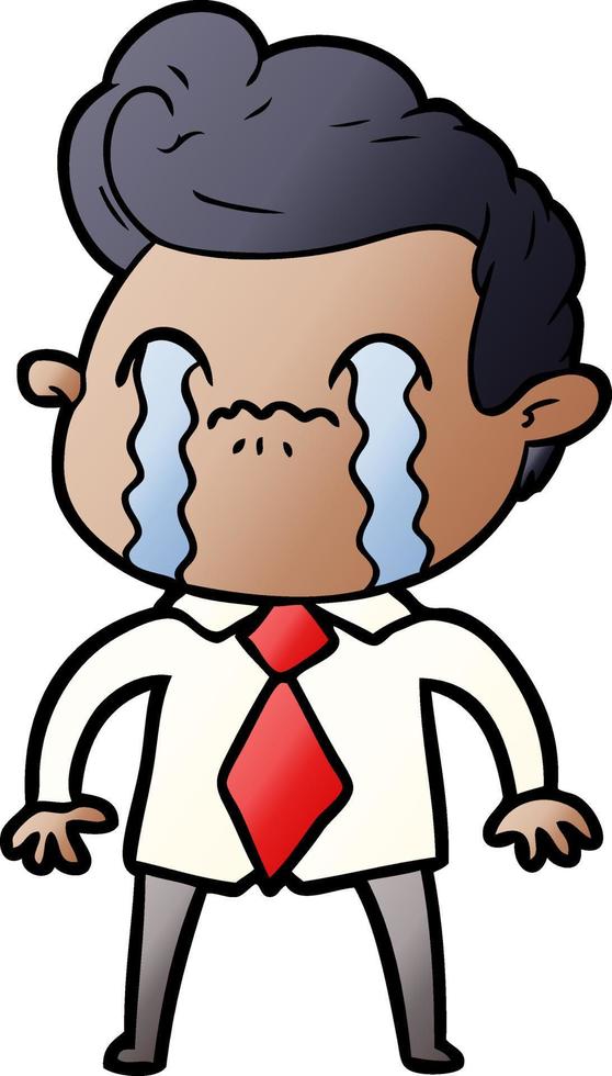 cartoon man crying vector