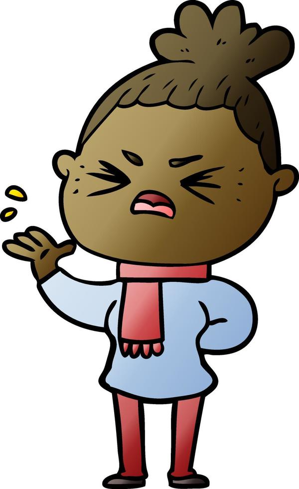 cartoon angry woman vector