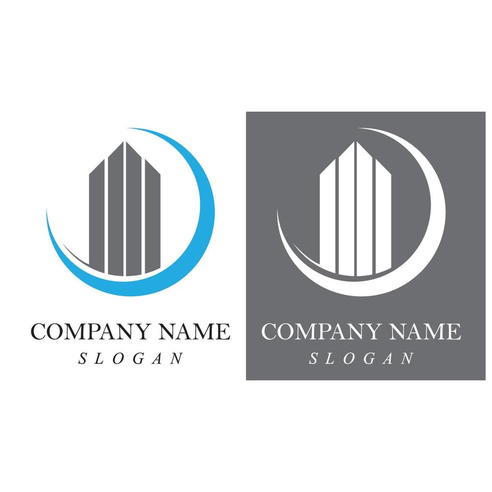 Creative building construction logo design vector