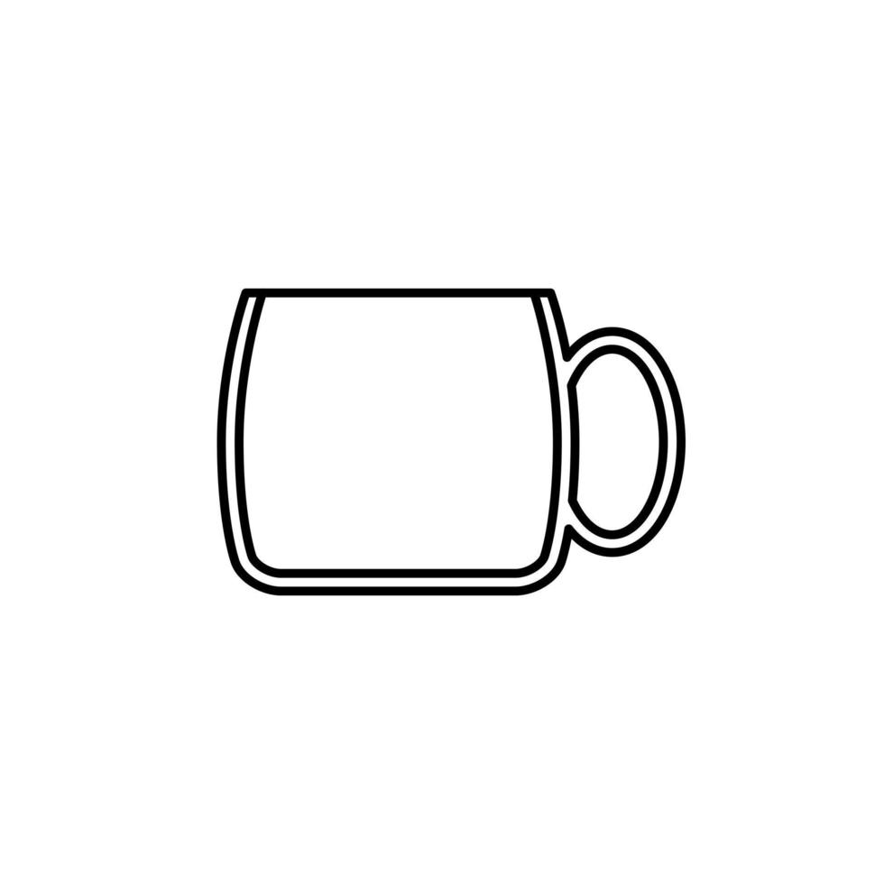 empty tea or coffee mug cup glass icon on white background. simple, line, silhouette and clean style. black and white. suitable for symbol, sign, icon or logo vector