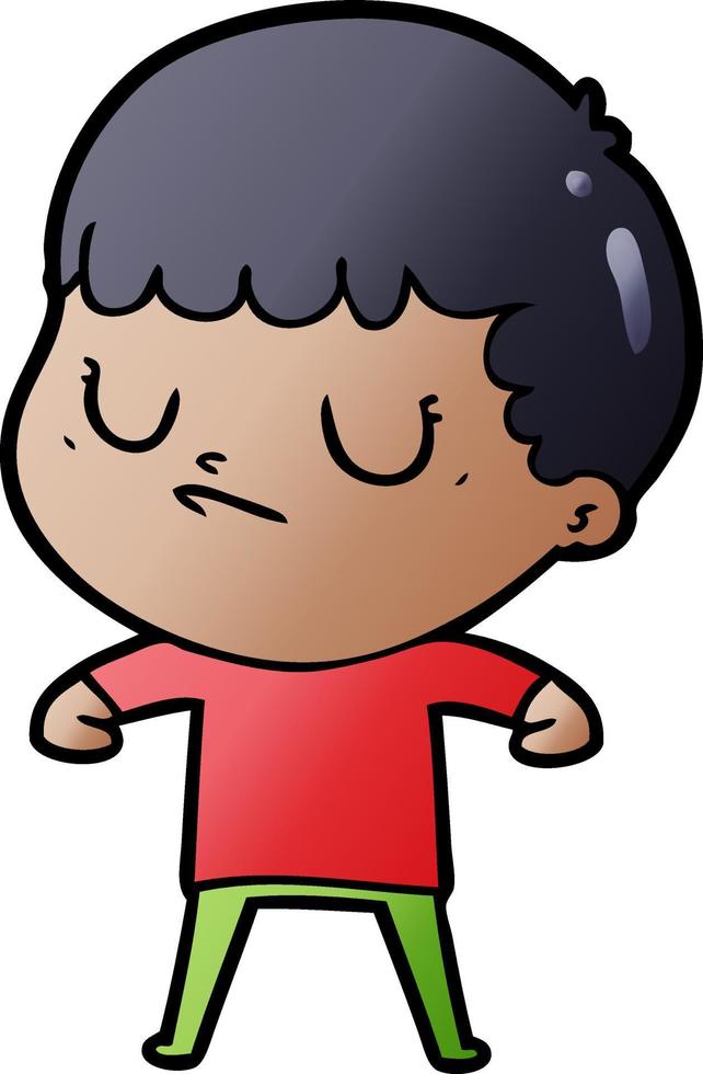 niño gruñón de dibujos animados vector