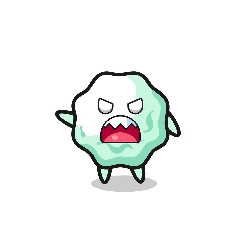 cute chewing gum cartoon in a very angry pose vector