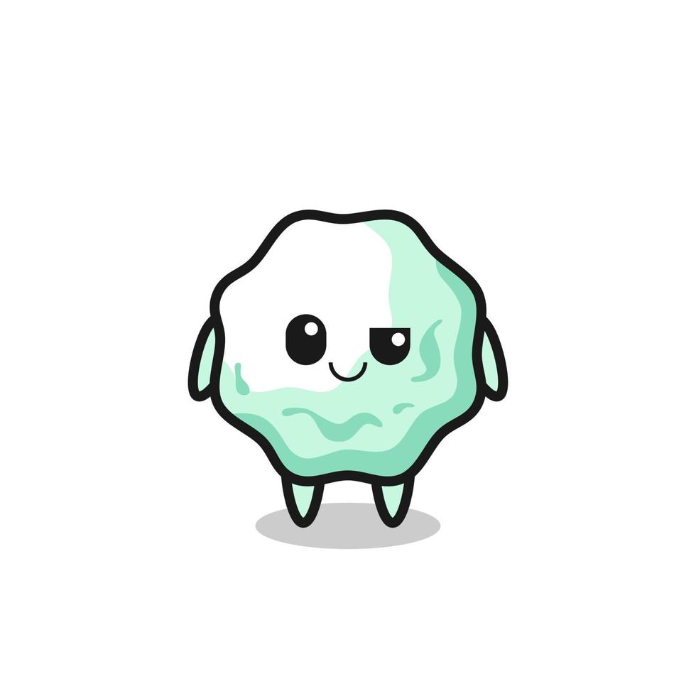 chewing gum cartoon with an arrogant expression vector