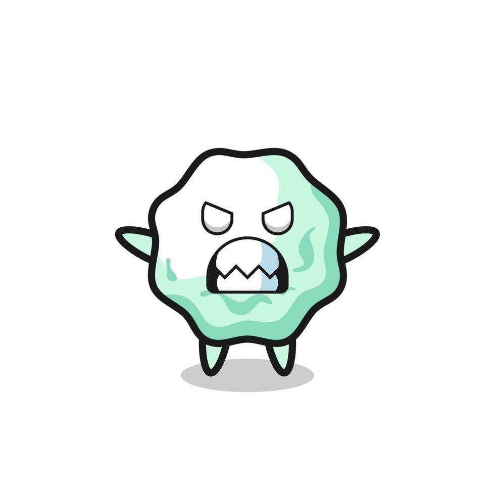wrathful expression of the chewing gum mascot character vector