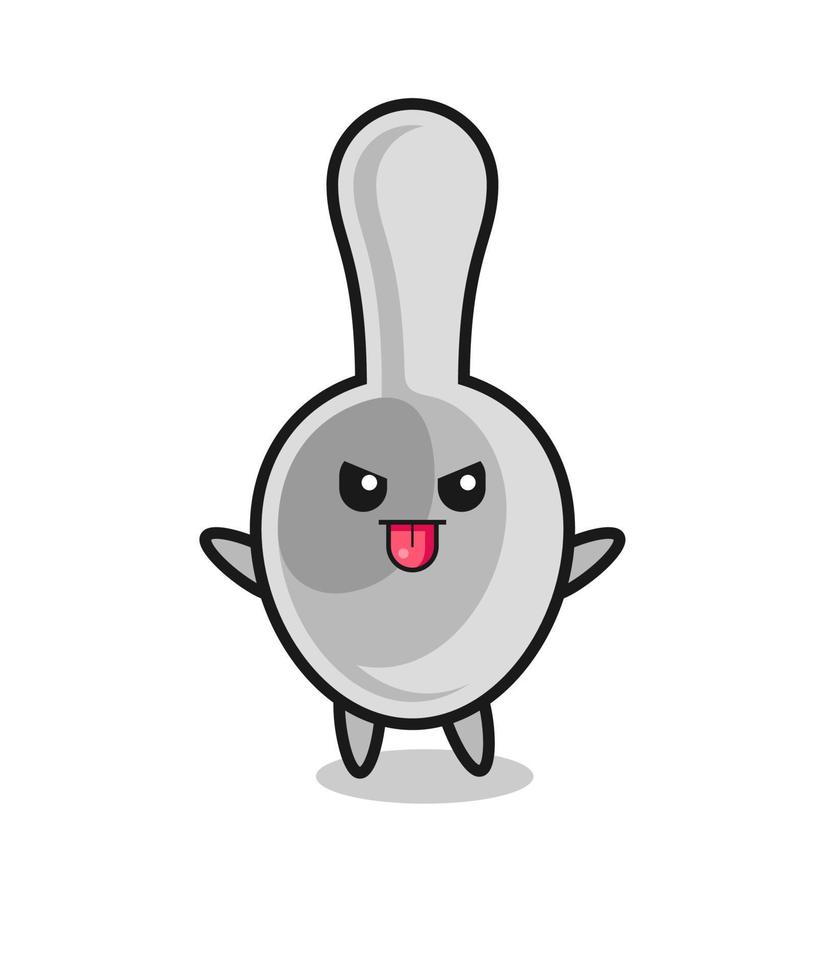 naughty spoon character in mocking pose vector