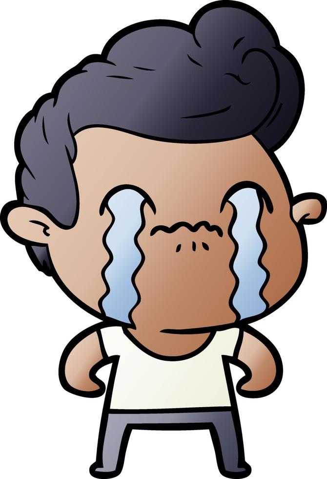 cartoon man crying vector