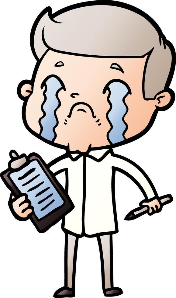 cartoon man crying vector