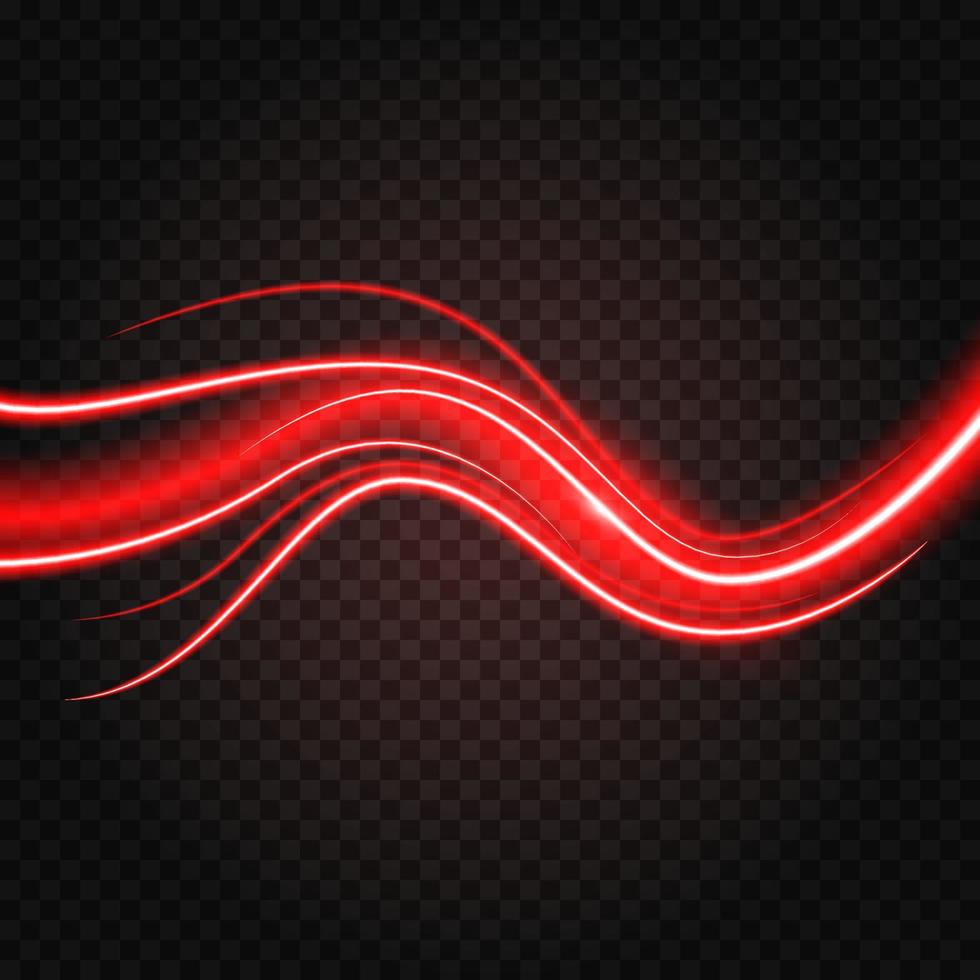 Abstract wave Red Laser beam light effect illuminated vector