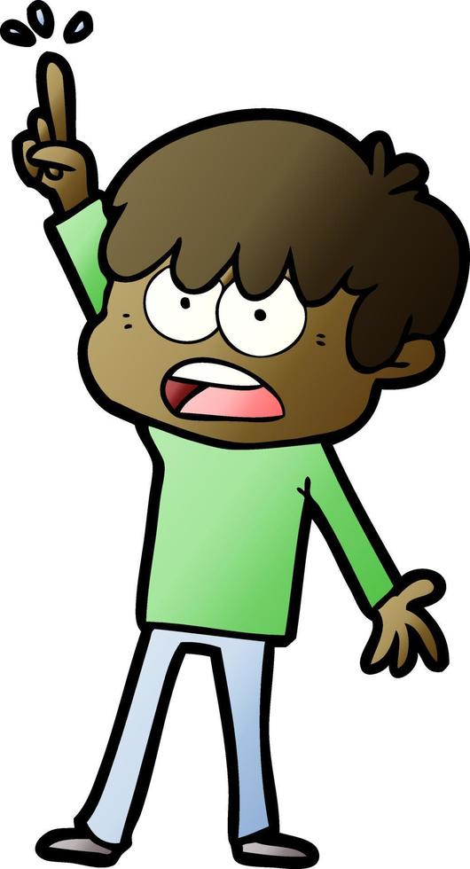 worried cartoon boy vector