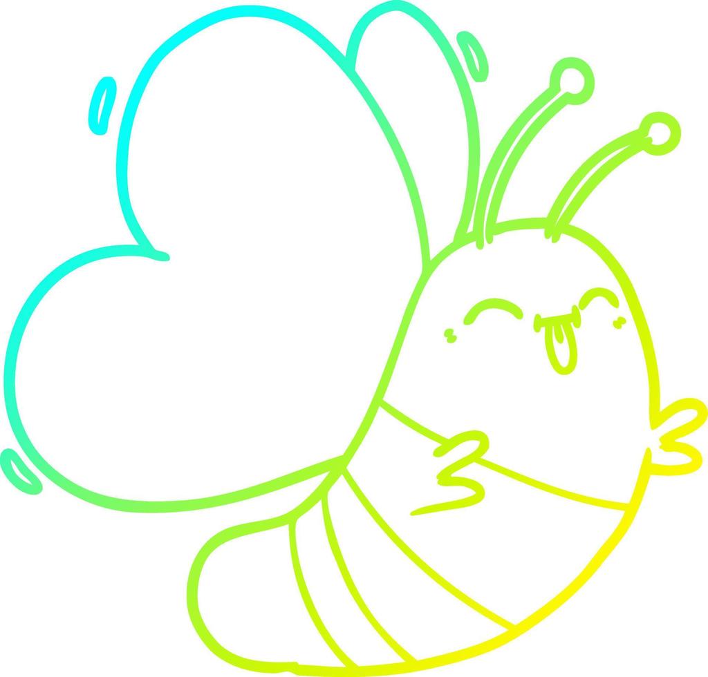 cold gradient line drawing funny cartoon butterfly vector